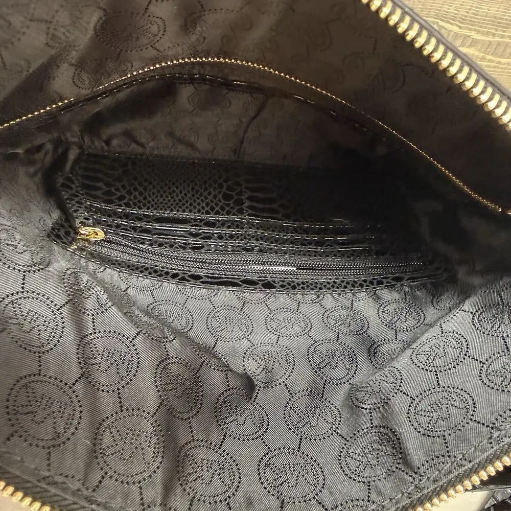 Michael Kors Weston Foldover Leather Embossed Clutch Shoulder Bag